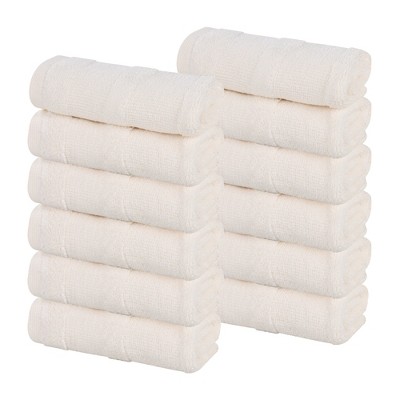 Ribbed Cotton Highly Absorbent Medium Weight Bath Towels, Set of 3 by Blue Nile Mills