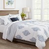 Details about   King Reversible Medallion Family-Friendly Comforter  Sham Set White/Blue 