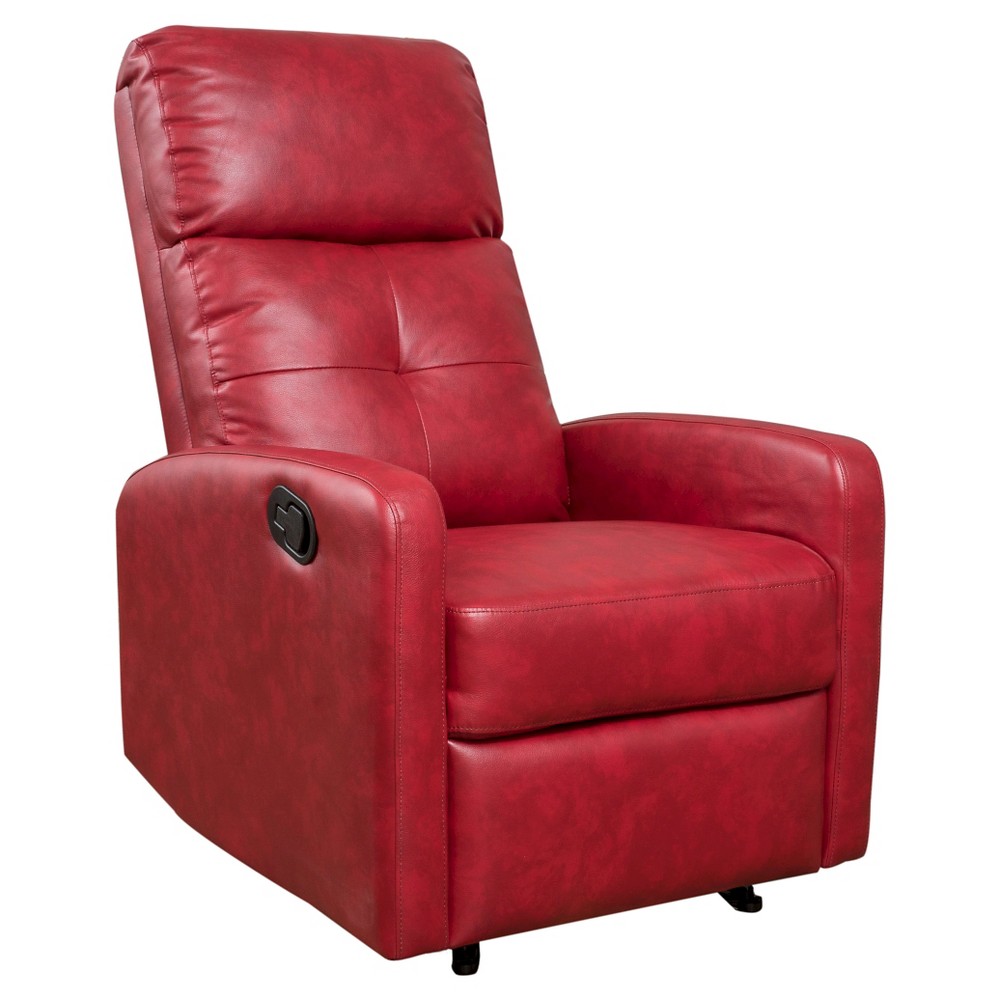 Photos - Chair Samedi Faux Leather Recliner Club  Red - Christopher Knight Home