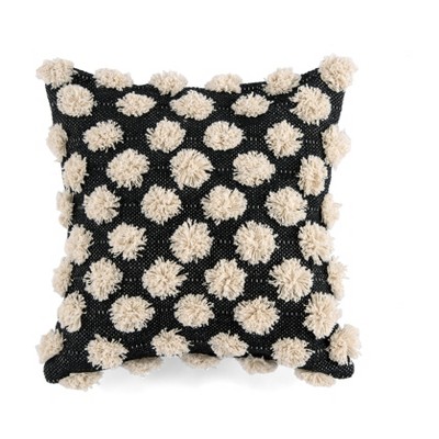 Haven Square Textured Pom Pom Decorative Pillow - Shiraleah