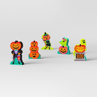 Photo 1 of Wood Pumpkins Mini Mantle Halloween Decorative Figurine Set - Hyde  EEK! Boutique