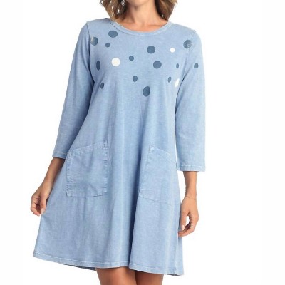 Women's Rain Dots Mineral Washed Cotton Dress - Jess & Jane