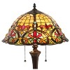 Chloe Lighting Bertram Tiffany-style 2 Light Victorian Table Lamp 18" Shade - 4 of 4