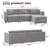 Buenhomino 99" Velvet Modular Sectional Sofa with Storage – Spacious, Convertible Living Room Couch with Deep Seating - 4 of 4