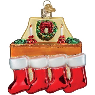 Old World Christmas Glass Blown Ornament, Family of 4 Stockings
