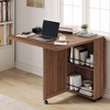 Folding Dining Table with Drawer and Storage, Folding kitchen Table with 6 Wheels, Suitable for Kitchens, Apartments, Small Spaces - 3 of 4