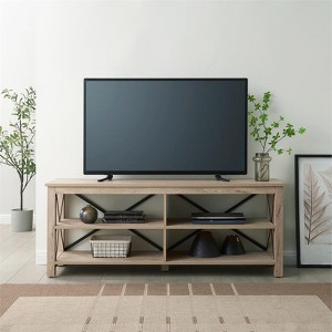 62 in. White Oak Wood TV Stand - Henn&Hart - 1 of 4