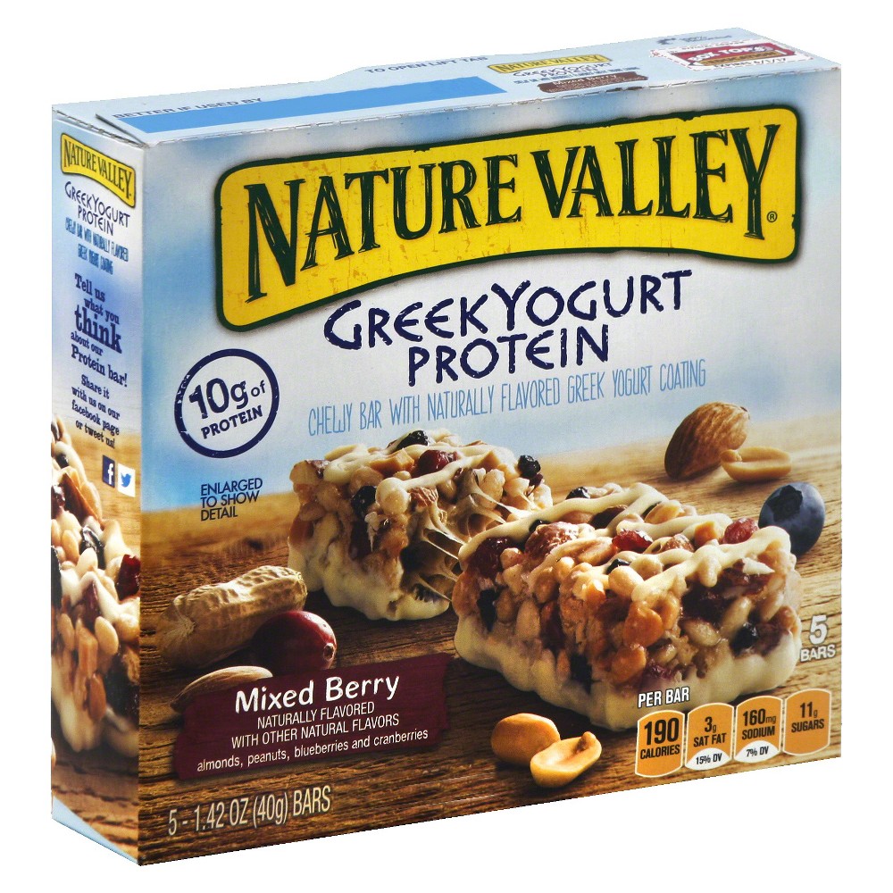 UPC 016000415614 product image for Nature Valley Greek Yogurt Protein Bars Mixed Berry 1.42 oz 5 ct | upcitemdb.com