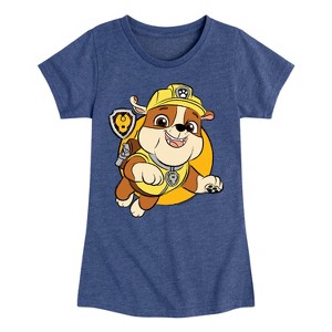Girls' - Paw Patrol - Rubble Fitted Short Sleeve Graphic T-Shirt - 1 of 4