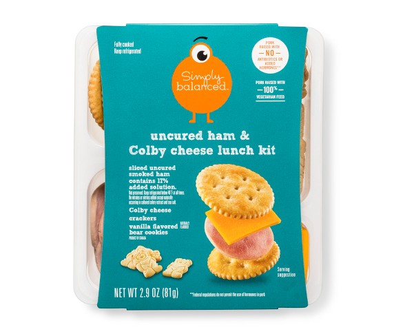 Uncured Ham &#38; Colby Cheese Lunch Kit - 2.9oz - Simply Balanced&#8482;