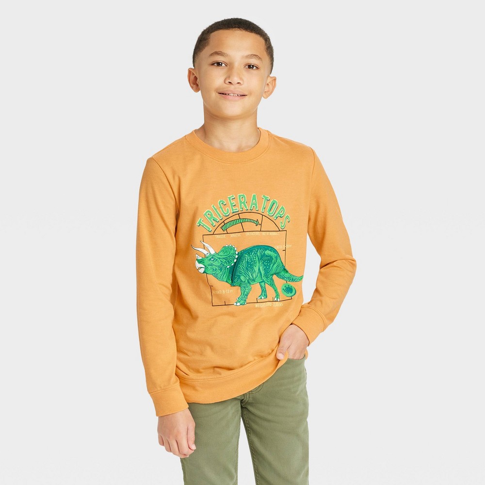 Boys' Interactive Long Sleeve Graphic T-Shirt - Cat & Jack Orange XS