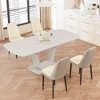 Vynxaria 5-Piece Expandable Dining Set-Rectangular Table (U-Legs, 2-8 Seats) and 4 PU Cushioned Chairs, MDF, 10-15min Easy Assembly - 2 of 4