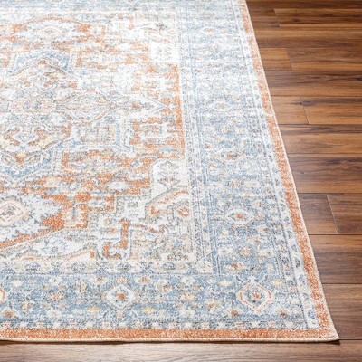 Elkhorn Blue and Burnt Orange Washable Synthetic Fur Area Rug 2'3" x 3'9"