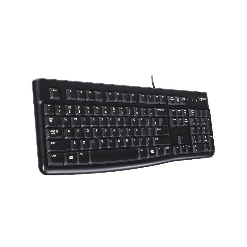 Logitech K120 Ergonomic Desktop USB Keyboard - Black (920-002478), 1 of 10