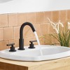 BWE 8 in. Widespread Double Handle Bathroom Faucet With Pop-up Drain Assembly in Matte Black - 2 of 4