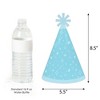 Big Dot of Happiness Blue Confetti Stars - Cone Happy Birthday Party Hats for Kids and Adults - Set of 8 (Standard Size) - 3 of 4