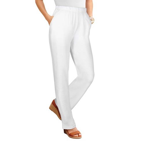 Jessica London Women's Plus Size Soft Ease Pant, 30/32 - White