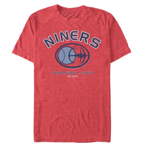 Men's Star Trek: Deep Space Nine Niners DS9 Baseball League T-Shirt - Red  Heather - Medium