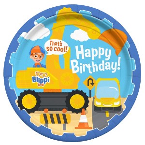 Treasures Gifted Blippi Plates 9in Vehicle - Blippi Party Supplies - 16 Pack - 1 of 1