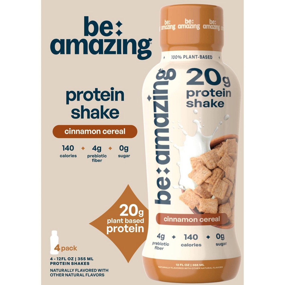 Be Amazing Cinnamon Cereal Vegan Ready To Drink Protein Shake - 4pk/12floz