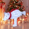 Costway 4.5 ft Christmas Skiing Polar Bear with 80 LED Lights Ground Stakes & Zip Ties - 2 of 4