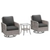 Sonkuki Patio Bistro Sets, 3- Piece Outdoor Swivel Rocking Chairs Set of 2 with Rattan Side Table for Patio Porch Pool - 2 of 4