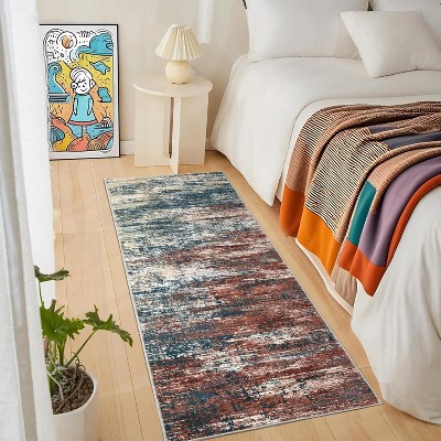 Modern Abstract Rug, Large Washable Low-Pile Non-Slip Carpet for Living Room, Bedroom, Indoor Floor Mat