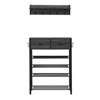 Shoe Rack With 2 Drawers, Shoes Storage Rack One Set Hallway Show Rack With Storage And Hooks For Home Entry Way 31.5 x 11.81 x 42.32 Inch - 2 of 4