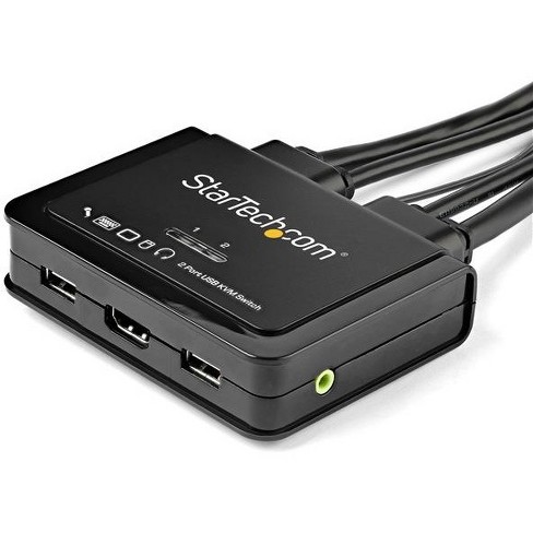 StarTech.com 2-Port HDMI KVM Switch with Built-In Cables - USB 4K 60Hz - image 1 of 4