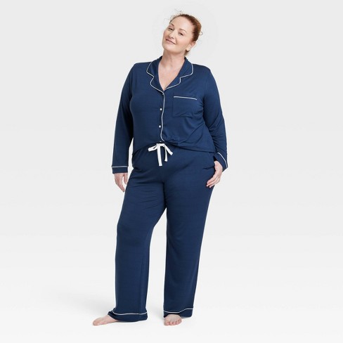 Women's Beautifully Soft Short Sleeve Notch Collar Top and Pants Pajama Set  