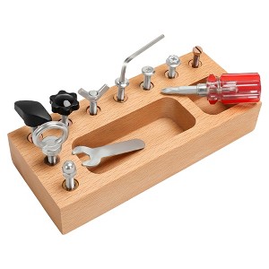 Etokfoks Montessori Wooden Screwdriver Board 1 Piece for Toddlers Ages 3 to 5 Fine Motor Sensory Preschool Travel Toy - 1 of 4