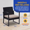 SereneLife 3-Piece Patio Outdoor Rattan Furniture Set - Includes 2 Single Chairs with Soft Cushions and 1 Glass-top Coffee Table - SLOTFX88, Black - 2 of 4