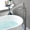 Cobbe Single Handle Freestanding Floor Standing Tub Faucet with Swivel Spout, Handheld Showerhead and 59-Inch Hose Shower Faucet Brushed Nickel - 4 of 4
