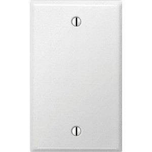 Amerelle 1-Gang Standard Stamped Steel Blank Wall Plate, Smooth White - 1 of 1