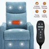 Sapphtopaz Heat Massage Manual Recliner Chair with Rocker and Swivel, Fabric Swivel Accent Chair, 360°Swivel Chair for Bedroom, Living Room - 2 of 4