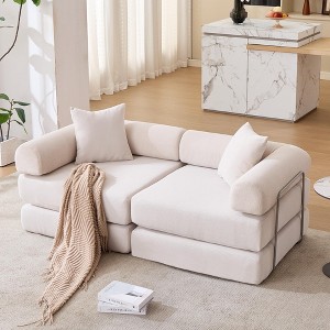 Sapphtopaz 73" Couches for Living Room 2-in-1 Convertible Sofa Bed with Removable Armrests Mattress Sofa with 2 Pillows Sleeper Sofa for Bedroom - 1 of 4