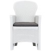 vidaXL Patio Chairs 2 pcs with Cushion White Plastic Rattan Look - 4 of 4