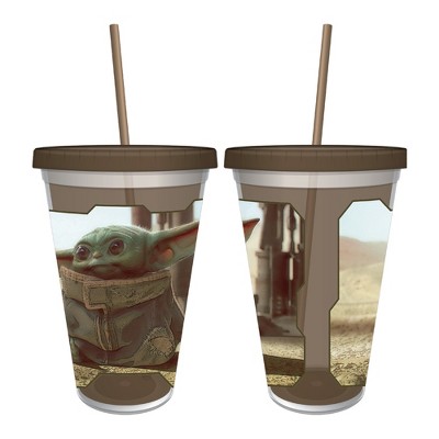 Silver Buffalo Star Wars: The Mandalorian Grogu Christmas Icons Carnival Cup  With Lid And Straw : Target