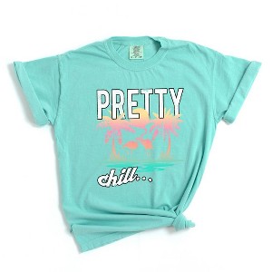 Simply Sage Market Women's Pretty Chill Flamingo Short Sleeve Garment Dyed Tee - 1 of 2
