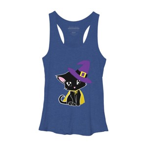 Women's Design By Humans Halloween Cat By AdrianaOliveira Racerback Tank Top - 1 of 3