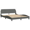vidaXL Elegant Dark Gray Fabric Double Bed Frame with Headboard - 59.8"x79.9" - Modern Bedroom Furniture with Durable Plywood Slats - 2 of 4