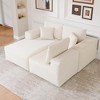 104x67x23.6in Luxury Net Red Beige Lamb Velvet Sofa, Convertible Double Sofa Bed for Living Room and Balcony - 3 of 4