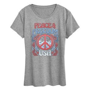 Women's - Instant Message - Peace And Freedom Short Sleeve Graphic T-Shirt - 1 of 4
