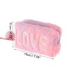 Unique Bargains Women Portable Sequin LOVE Makeup Bag Pink 1 Pc - 3 of 3