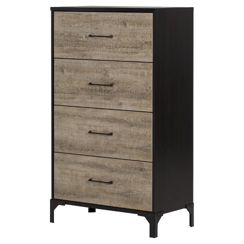 Valet Vertical Dresser Weathered Oak And Black South Shore