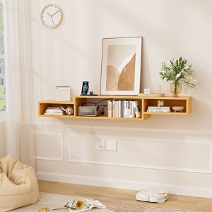 WOWLIVE 59in&71in Floating TV Stand with LED Light, Floating Shelf with Storage Shelf, Media Console Entertainment Center for Living Room - 1 of 4