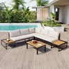 Chic Crate-4-Piece Ironwood Patio Set – Waterproof Cushions & Loveseats | Multi-Use | Beige - 2 of 4