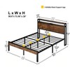 Gulches Black Brown Metal Frame King Platform Bed Wood Headboard USB Charging Under Storage 600LBS Black Brown - 4 of 4