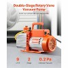 VEVOR Vacuum Pump, 9 CFM, HVAC 2 Stage Rotary Vane Vacuum Pump, for R134a R22 R410a Systems, Auto AC Vacuum Pump Kit with Oil Bottle, Orange - 3 of 4