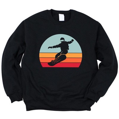 Simply Sage Market Women's Graphic Sweatshirt Snowboard With Stripes
